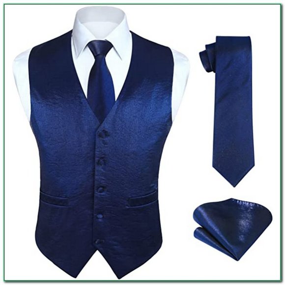 Men's Paisley Floral Jacquard Suit Vest, Blue-new